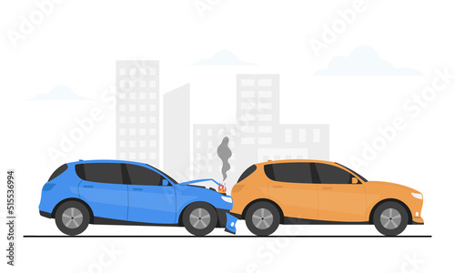 Fototapeta Naklejka Na Ścianę i Meble -  Car accident concept illustration. Car accident concept