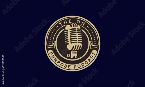 fantastic micophone podcast logo design for your business or brand