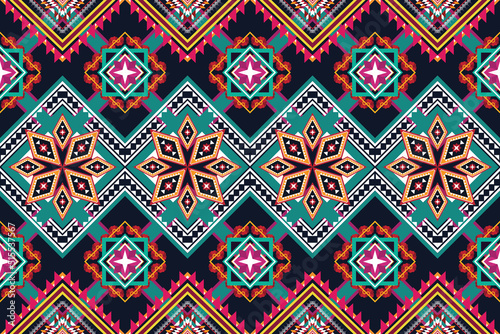 Wallpaper Mural Geometric ethnic flower pattern for background,fabric,wrapping,clothing,wallpaper,Batik,carpet,embroidery style. Torontodigital.ca