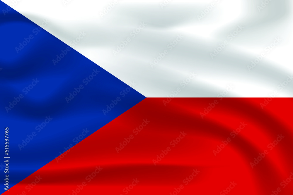 Naklejka premium The Realistic National Flag of the Czech Republic