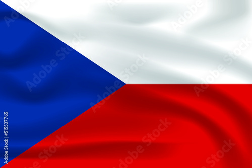 The Realistic National Flag of the Czech Republic