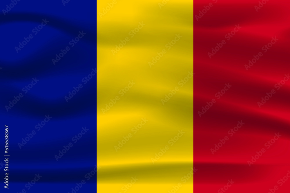 The realistic  design of National Flag Chad 