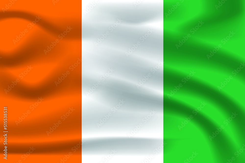 The Realistic National Flag of Ivory Coast 
