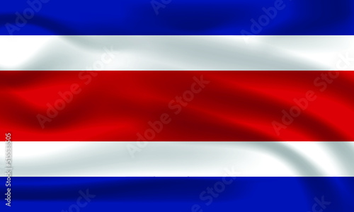 The Realistic National Flag of Costa Rica