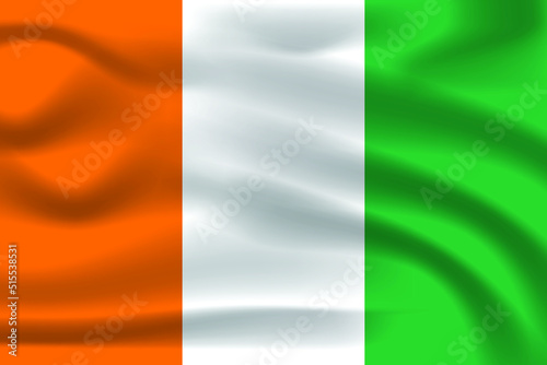 The Realistic National Flag of Ivory Coast 