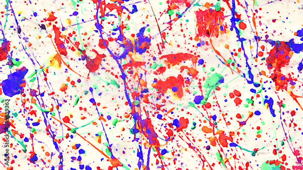 Splatter Water Color on White Paper Splatter Water Color on White Paper