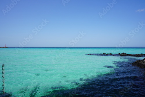 crystal-clear turquoise sea