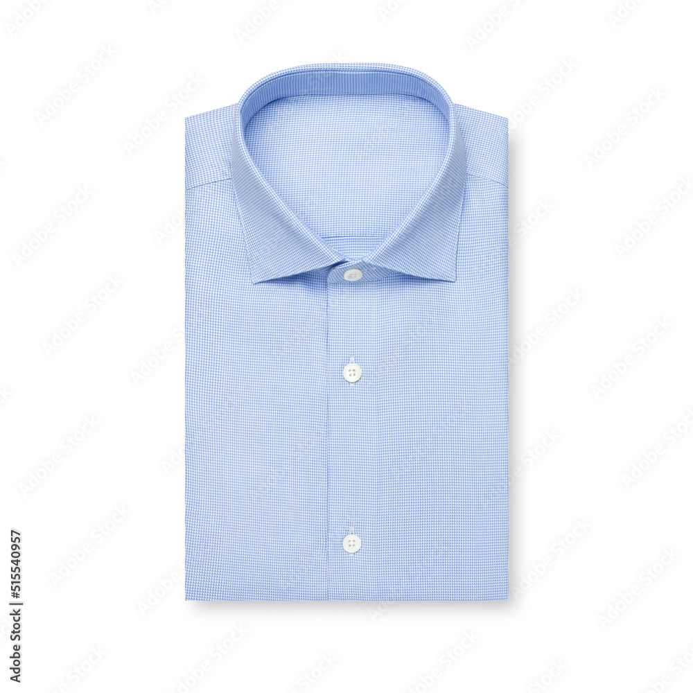 blue shirt isolated on white with houndstooth blue shirt isolated on white with houndstooth
