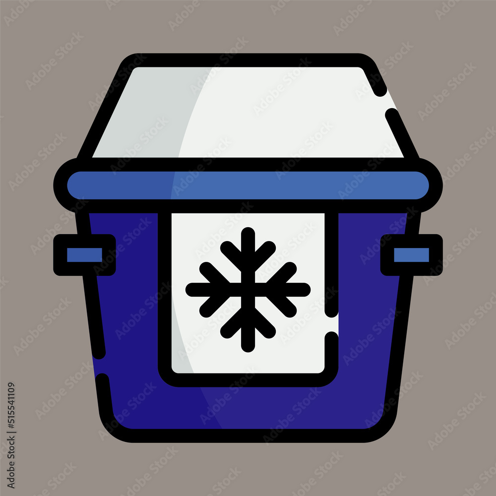 Icon, logo, vector illustration of a portable refrigerator isolated on gray background. ice box for drinks. suitable for summer use, drinks, patterns and logos. Icon, logo, vector illustration of a portable refrigerator isolated on gray background. ice box for drinks. suitable for summer use, drinks, patterns and logos.