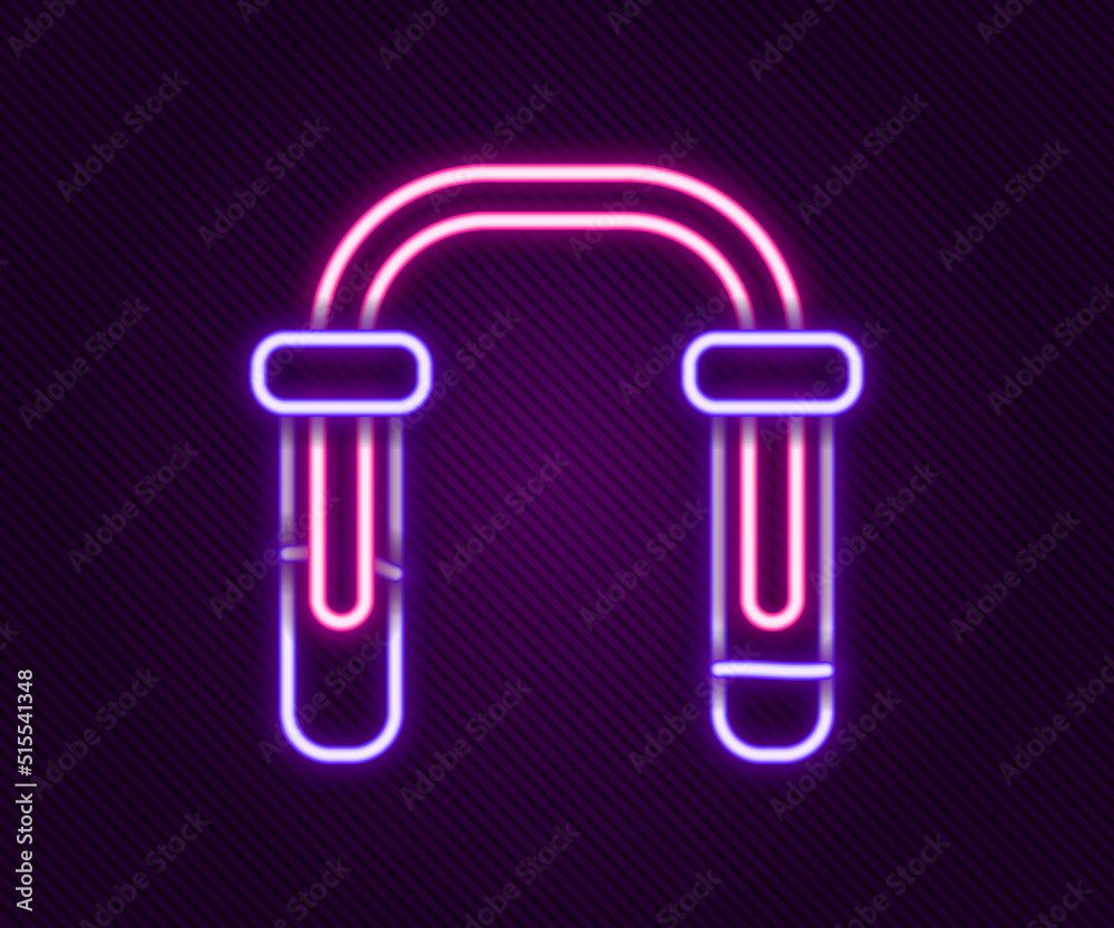 Glowing neon line Test tube and flask - chemical laboratory test icon isolated on black background. Fluid transfer system. Laboratory glassware sign. Colorful outline concept. Vector Glowing neon line Test tube and flask - chemical laboratory test icon isolated on black background. Fluid transfer system. Laboratory glassware sign. Colorful outline concept. Vector