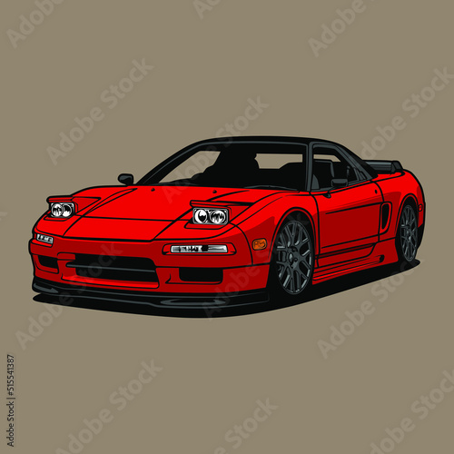 Cartoon car vector illustration for conceptual design. Good for poster, sticker, t shirt print, banner. Separated layers, easy to edited in your vector supported software.