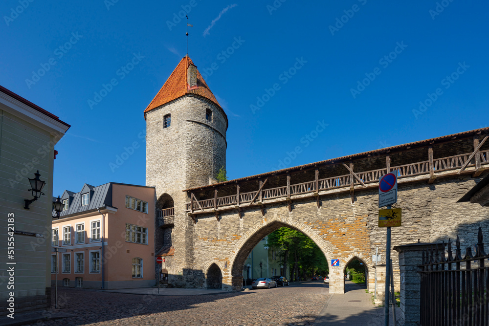 Nun's tower and city wall platform in Tallinn, Estonia
