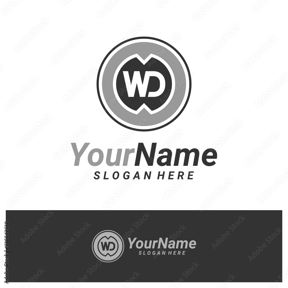 Letter WD Logo Design Template. Initial WD logo concept vector. Creative Icon Symbol Letter WD Logo Design Template. Initial WD logo concept vector. Creative Icon Symbol