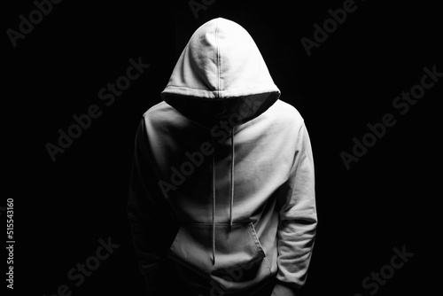 Man in Hood. Person in a hooded sweatshirt