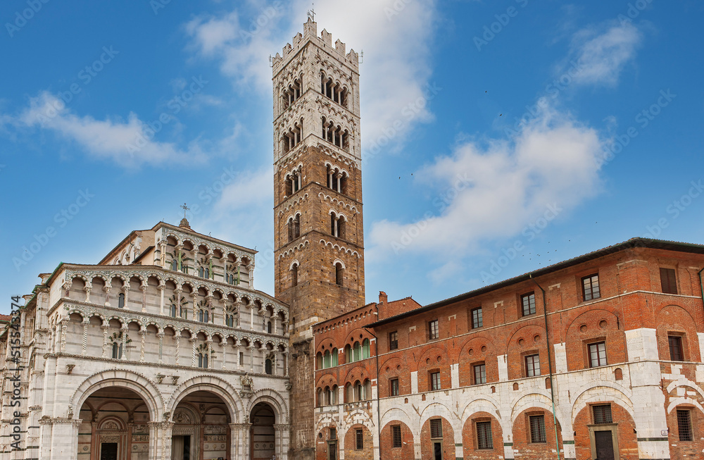 San Michele in Foro, facade of a church in Lucca, Italy