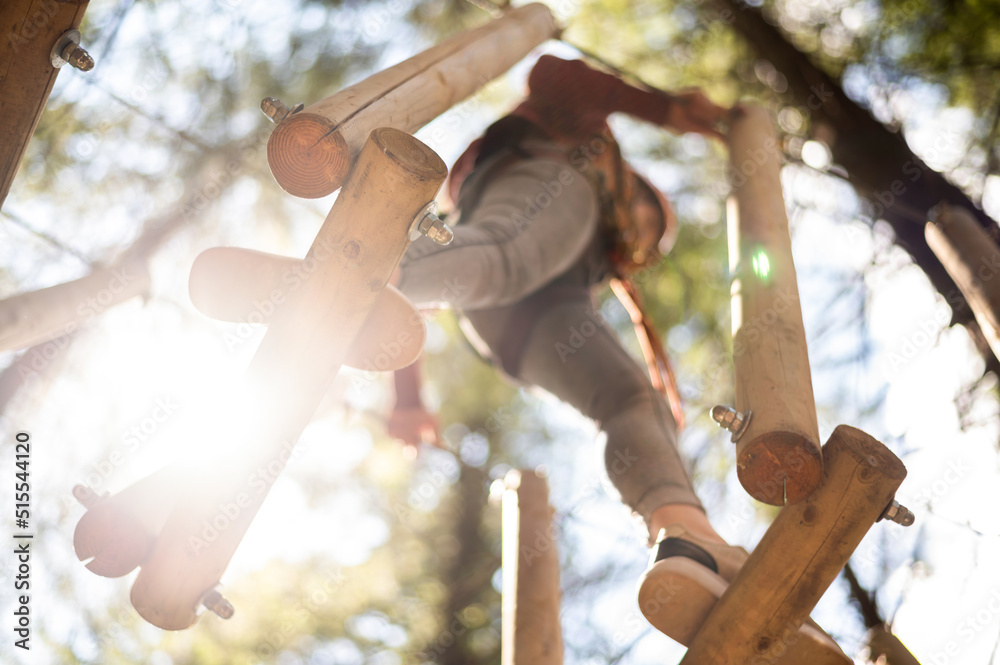 Climbing adventure park in the Carpathians in Romania