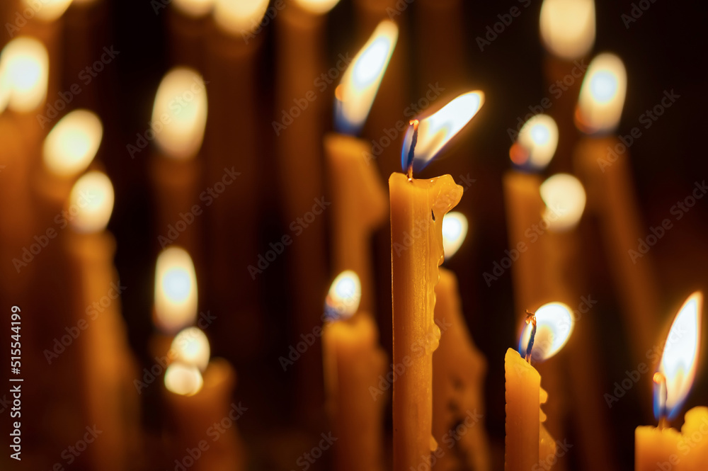 Lots of burning candles Lots of burning candles