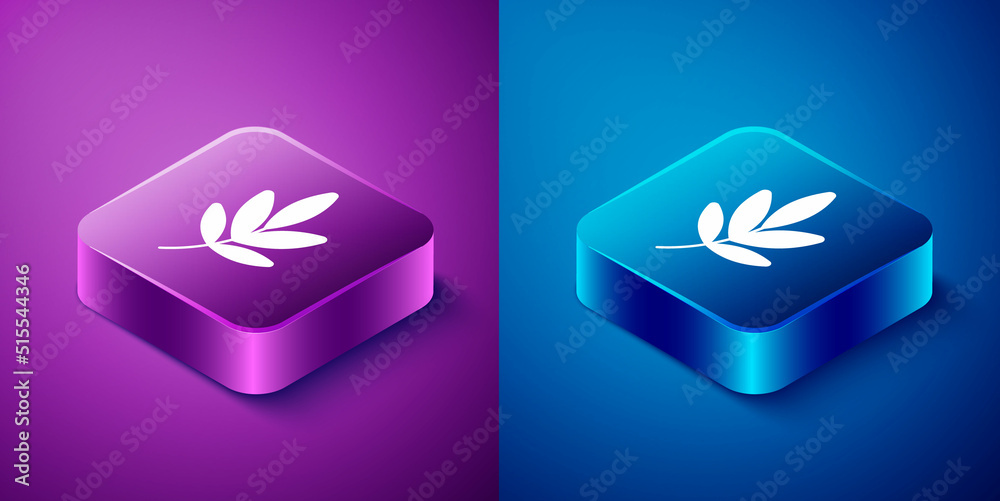 Isometric Movie trophy icon isolated on blue and purple background. Academy award icon. Films and cinema symbol. Square button. Vector Isometric Movie trophy icon isolated on blue and purple background. Academy award icon. Films and cinema symbol. Square button. Vector