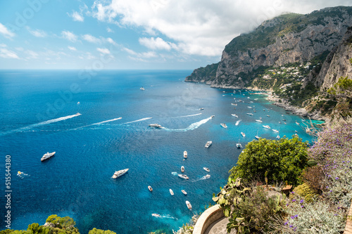 Tyrrhenian sea coast of Capri, Italy photo