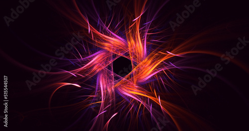 3D rendering abstract multicolor fractal light background