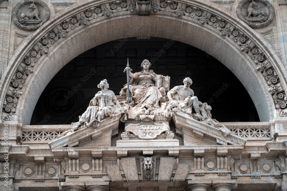Facade of the Supreme Court of Cassation in Rome, Italy - obrazy, fototapety, plakaty 