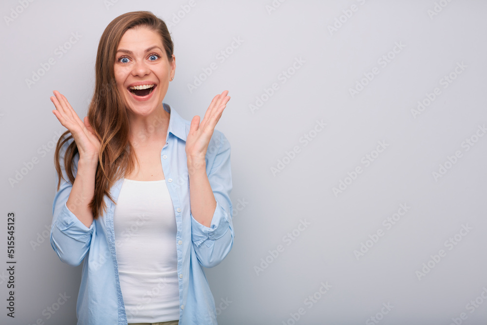 Smiling woman isolated portrait Smiling woman isolated portrait