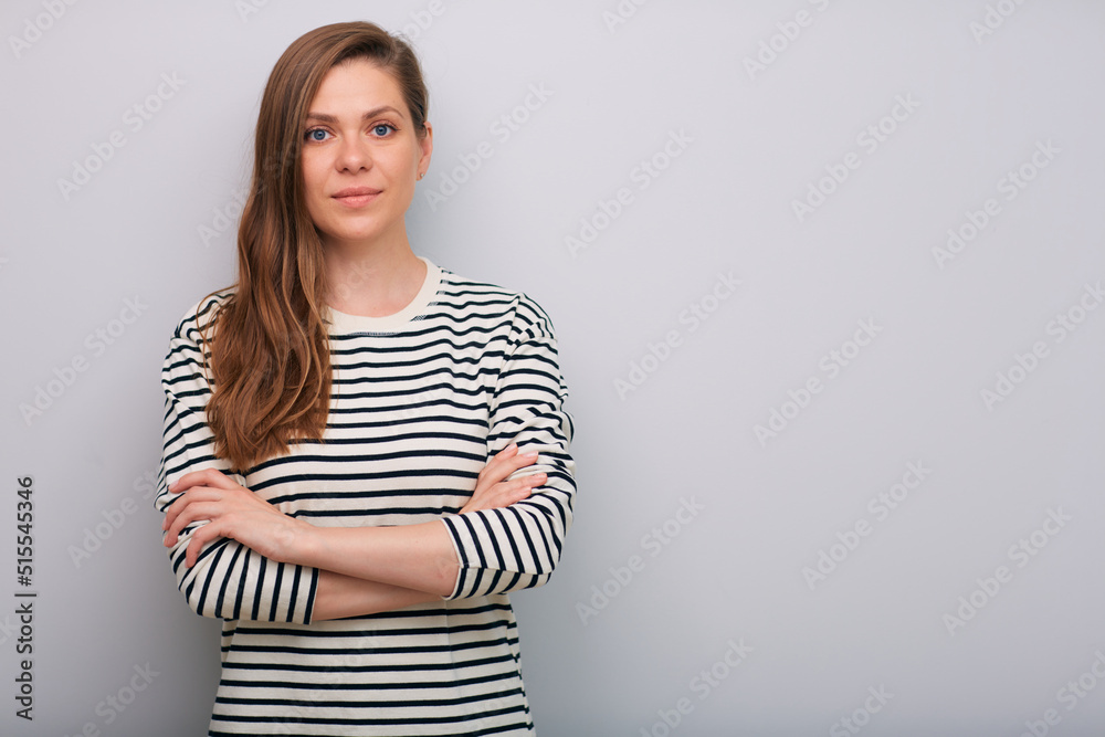 Smiling woman isolated portrait