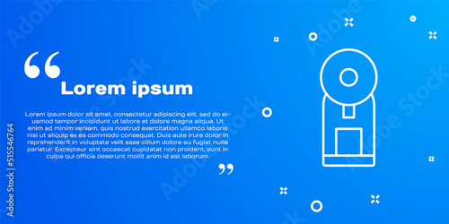 White line Smart coffee machine system icon isolated on blue background. Internet of things concept with wireless connection. Vector