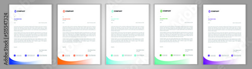 Obraz na płótnie Professional Letterhead Template Set corporate modern letterhead design template with creative modern letter head design template for your project. letterhead, letter head, Business letterhead design. w salonie