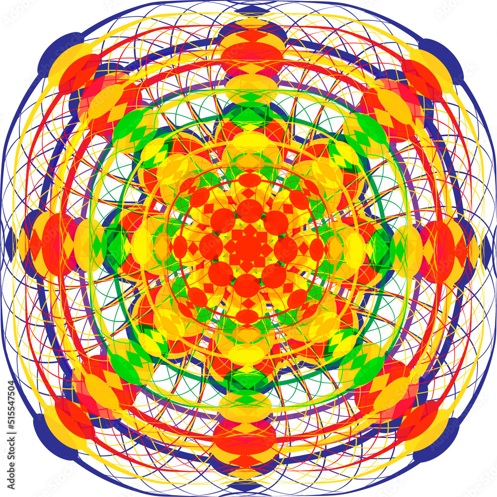 Isolated bright web. Rainbow flower. Doodle drawing. Alpona design ...