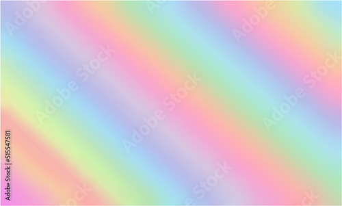 Rainbow fantasy unicorn background. Holographic illustration in pastel colors. Cute cartoon girly background. Bright multicolored sky. Vector.