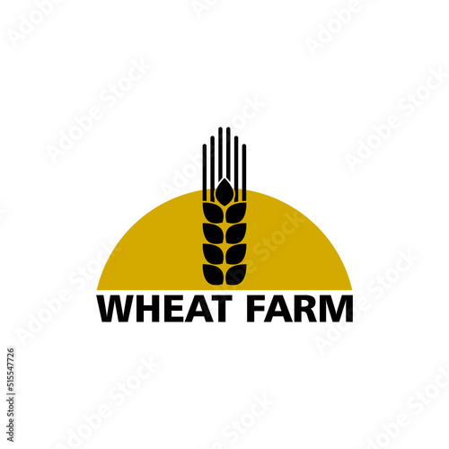 Wheat farm rice, oat or barley millet and cereal ear icon isolated on white background