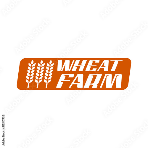 Wheat farm rice, oat or barley millet and cereal ear icon isolated on white background