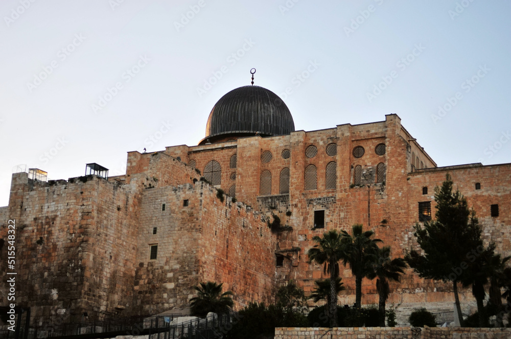 The famous Al Aqsa Mosque in the old city of Jerusalem, Israel