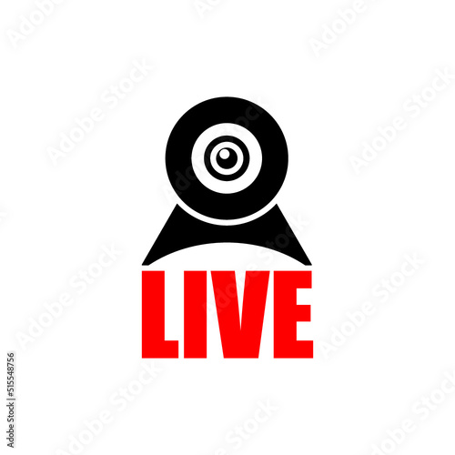 Web cam live icon isolated on white background
