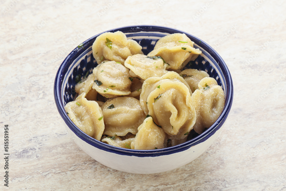 Russian boiled dumplings with meat Russian boiled dumplings with meat
