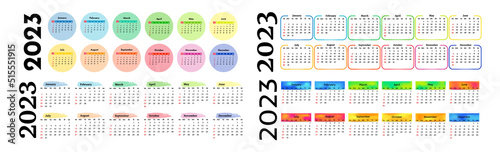 Calendar for 2023 isolated on a white background