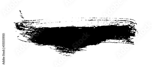 Black brush stroke on white background