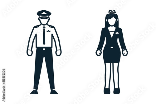 Wallpaper Mural Captain, Air hostess, Uniform and People icons Torontodigital.ca