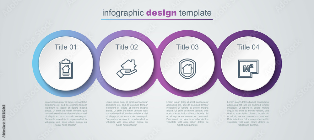 Set line House contract, Realtor, under protection and plan. Business infographic template. Vector Set line House contract, Realtor, under protection and plan. Business infographic template. Vector