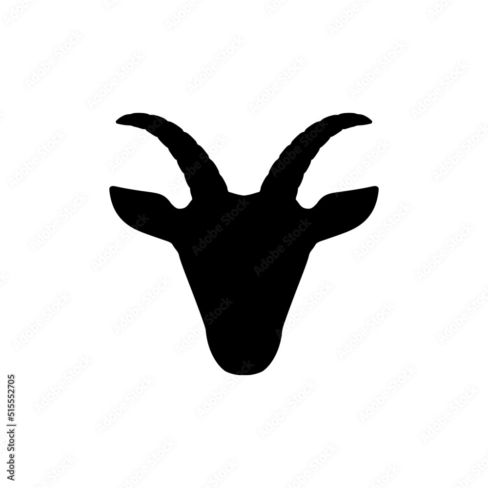 Best Goat Head Silhouette Vector For Best Goat Head Icon Illustration