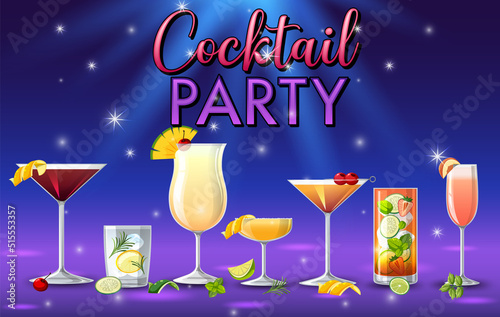 Cocktails Party Sparkling Background