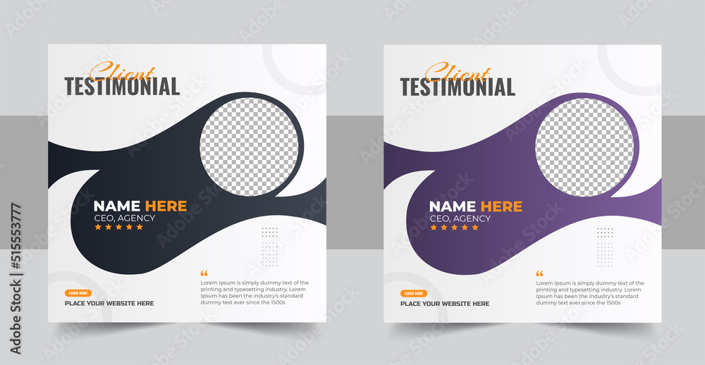 Customer feedback review or testimonial social media post template ...
