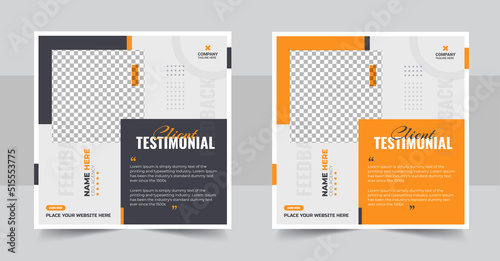 Customer feedback testimonial social media post web banner template, Trendy Customer Review Social Media Post Layouts