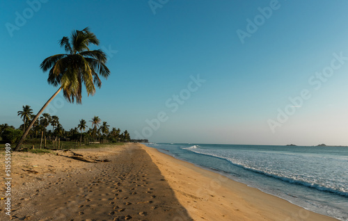 Fototapeta Naklejka Na Ścianę i Meble -  A charming sunny morning at Nilaveli beach, Trincomalee, Sri Lanka. Enjoy the clean, warm water, sandy beaches , cool breeze and breathtaking scenery in the eastern coast of the tropical wonder.