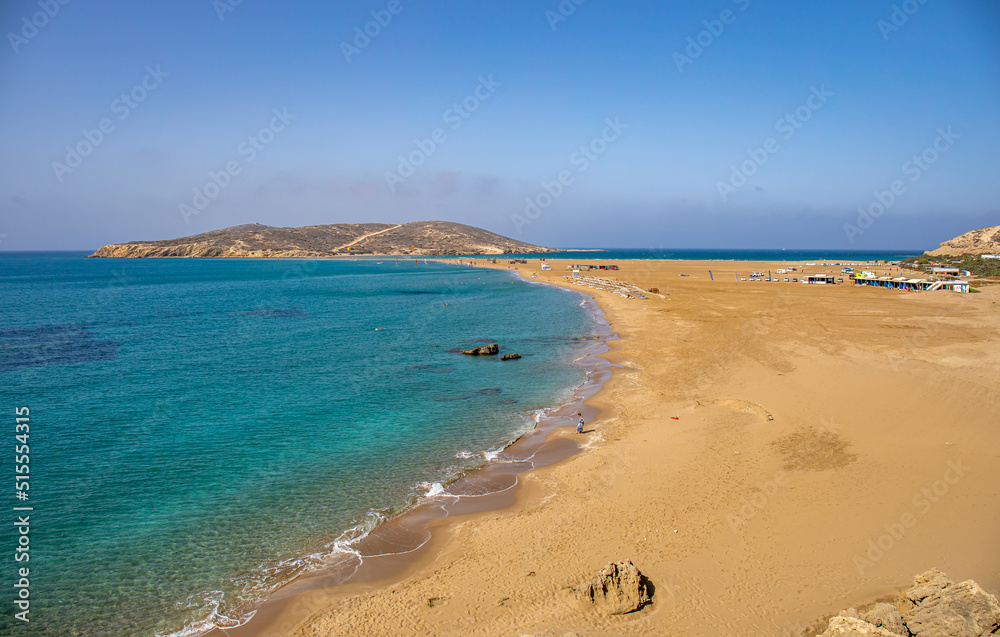 Obraz premium Macheria beach on Rhodos island, Dodecanese islands, Greece 