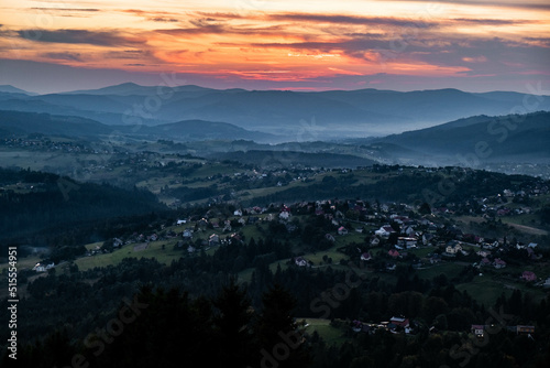 sunset in the mountains