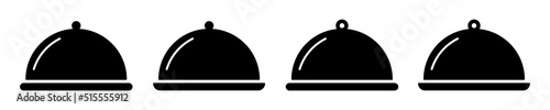 Tray plate icon. Food plate service icon, vector illustration