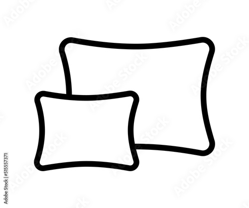 Pillow flat line icon. Outline sign mascara for mobile concept and web design, store