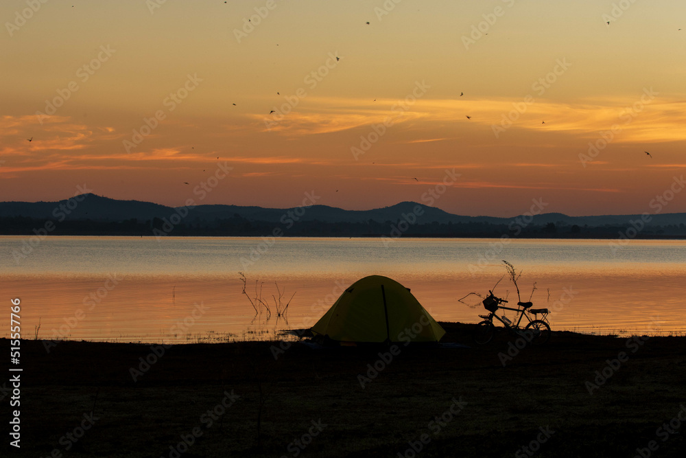 camping on the lake